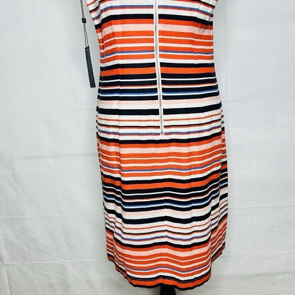 Tommy Hilfiger Sundress Size 8 Dress Linen Blend Orange Blue White Striped NWT - Picture 10 of 10